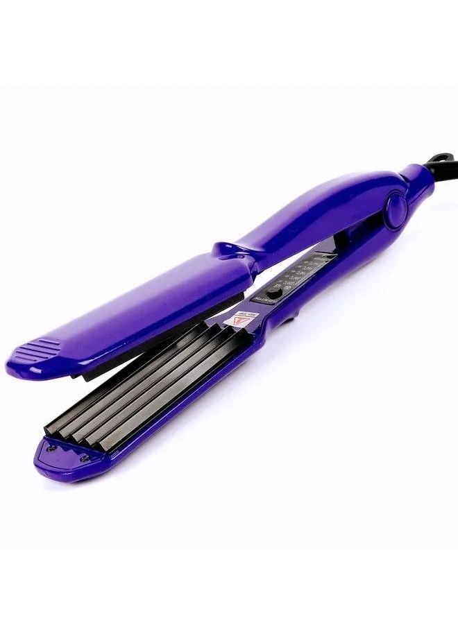 Ceramic Crimper Iron For Volumizing Fluffy Hairstyle Corrugation Crimper Hair Iron Anti Static Ceramic Hair Crimping Iron Adjust Temperature (Purple)-1