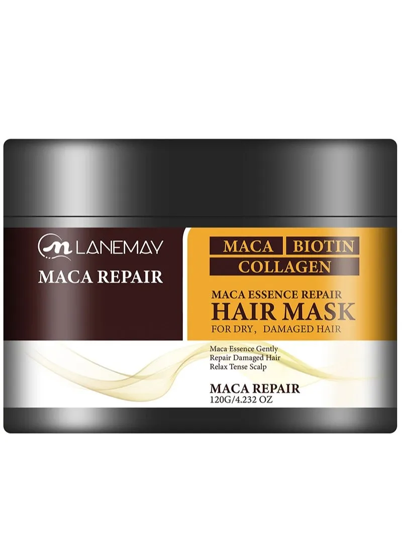 Collagen Hair Treatment, Maca Essence Repairing Hair Mask,Conditioning Biotin Argan Oil Hair Mask,Keratin Hair Mask Collagen Treatment,Deep Repair Conditioner Hair Masks,for Dry Damaged Hair-1