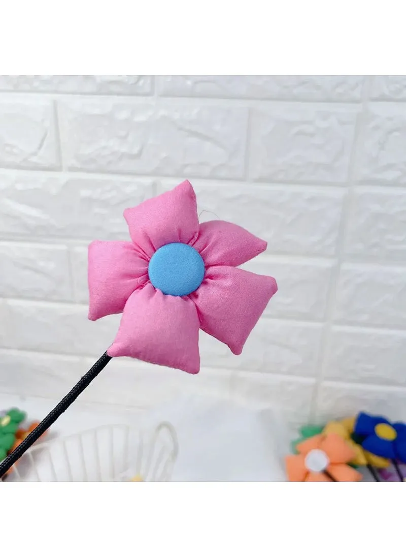 Colorful Flower Hair Ties Kids Bun Maker A rose-red flower plate hair Rod-1