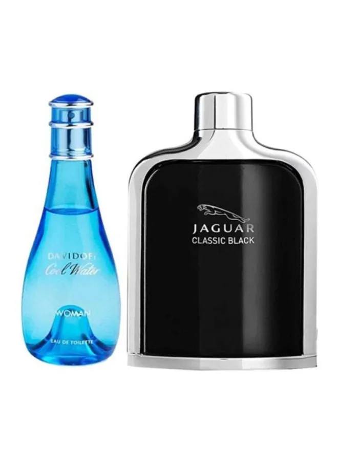 مجموعة هدايا كول واتر وماء تواليت جاجوار كلاسيك بلاك Cool Water EDT - 100, Classic Black EDT - 100ملليلتر-1