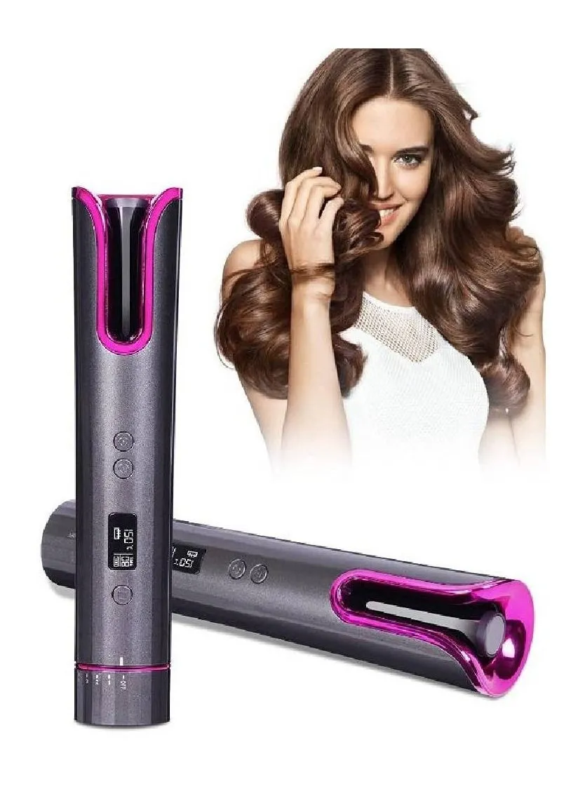 Cordless Automatic Curling Iron with LCD Display and 4 Adjustable Temperature Portable USB Rechargeable For Hair Styling-1