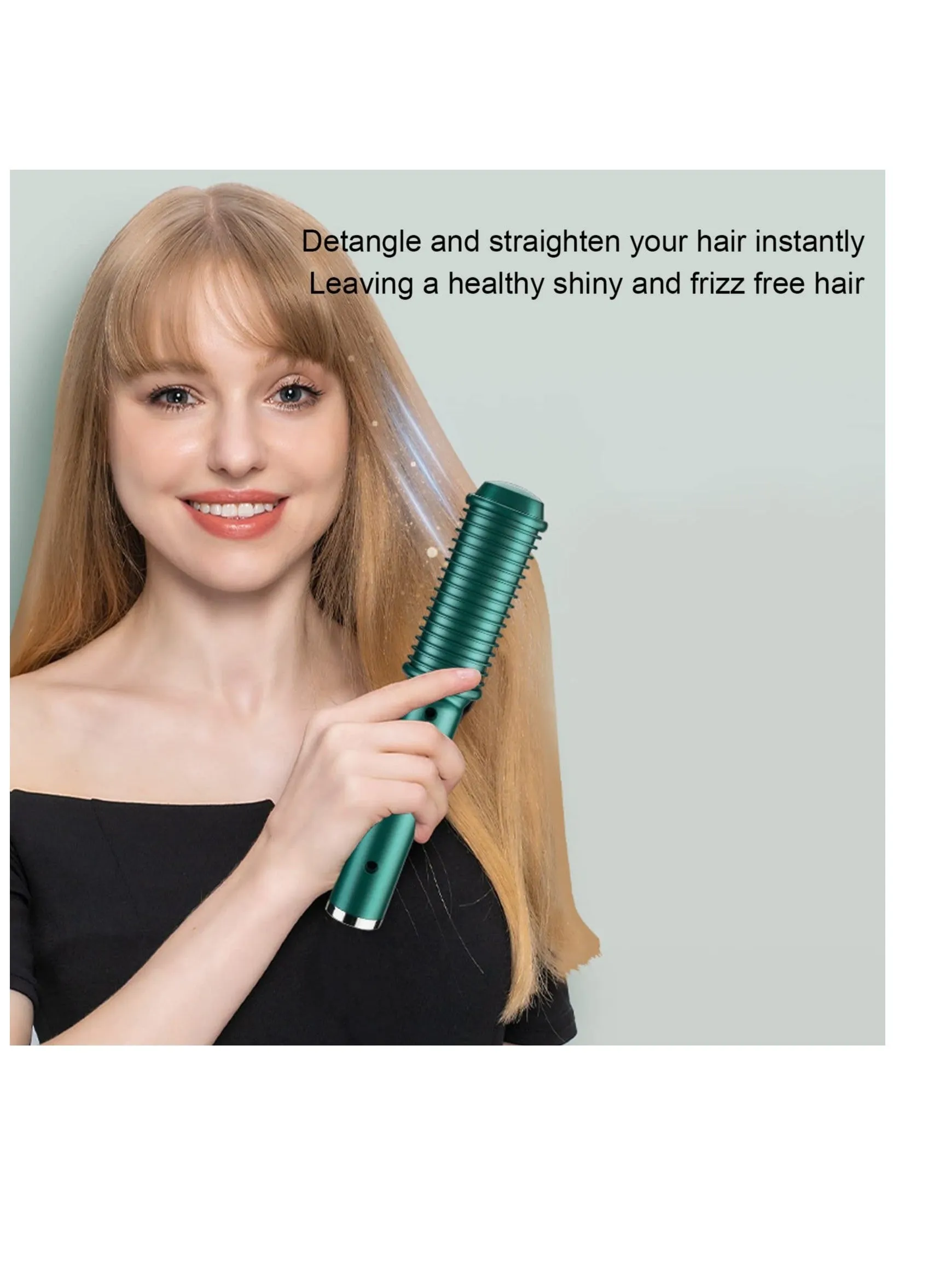 Cordless Straightener Brush, Portable Hair Cordless, USB Rechargeable Electric Evenly Fast Heating,Anti-Scald, Mini and Lightweight for on-The-go-2