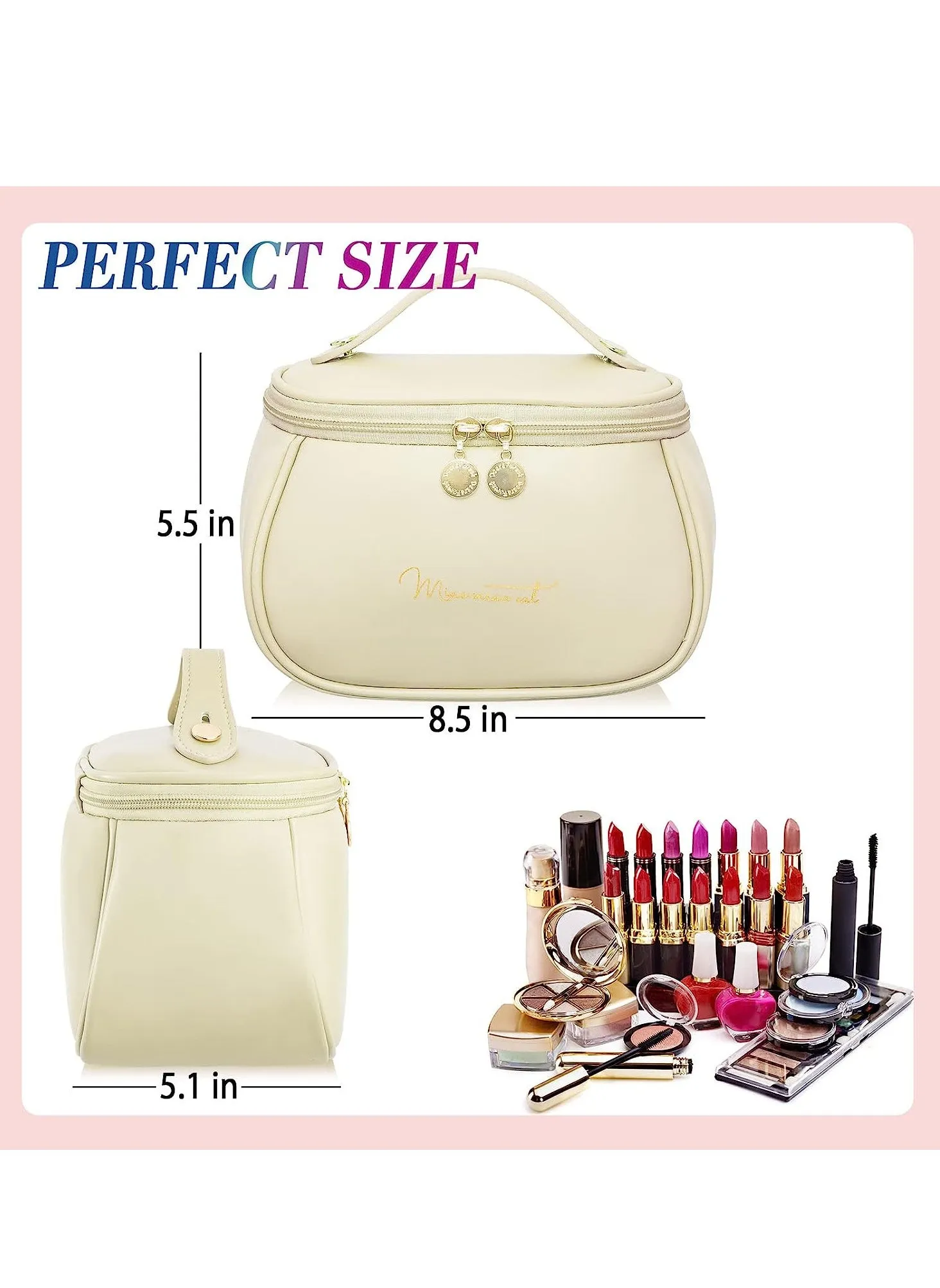 Cosmetic Bags For Women Bulk Large Capacity Travel Makeup Bag Portable Double Zipper Toiletries Accessories Brushes Makeup Organizer-2