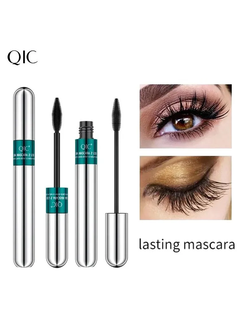 Double Effect 4D Mascara 2 Brush Heads Waterproof Long Curl Natural Thick Eyelash 2in1 Eye Black Mascara-1