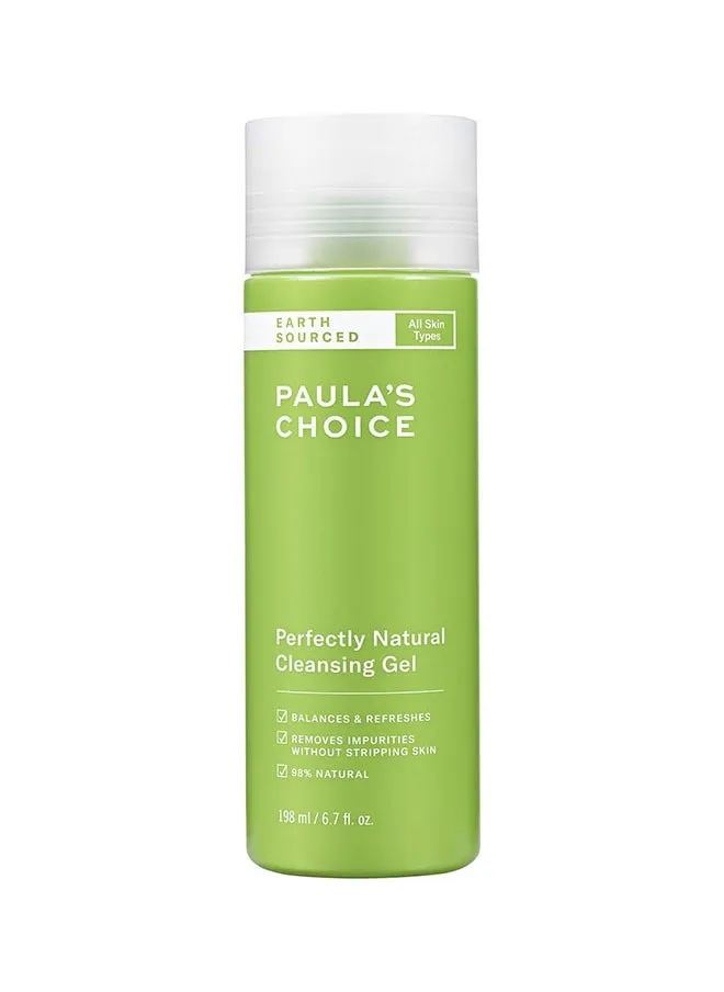 Earth Sourced Perfectly Natural Cleansing Gel 198ml For All Skin Types,Cleanser With Aloe, 98% Natural And Fragrance Free,Balances And Refreshes,Removes Impurities Without Stripping Skin-1