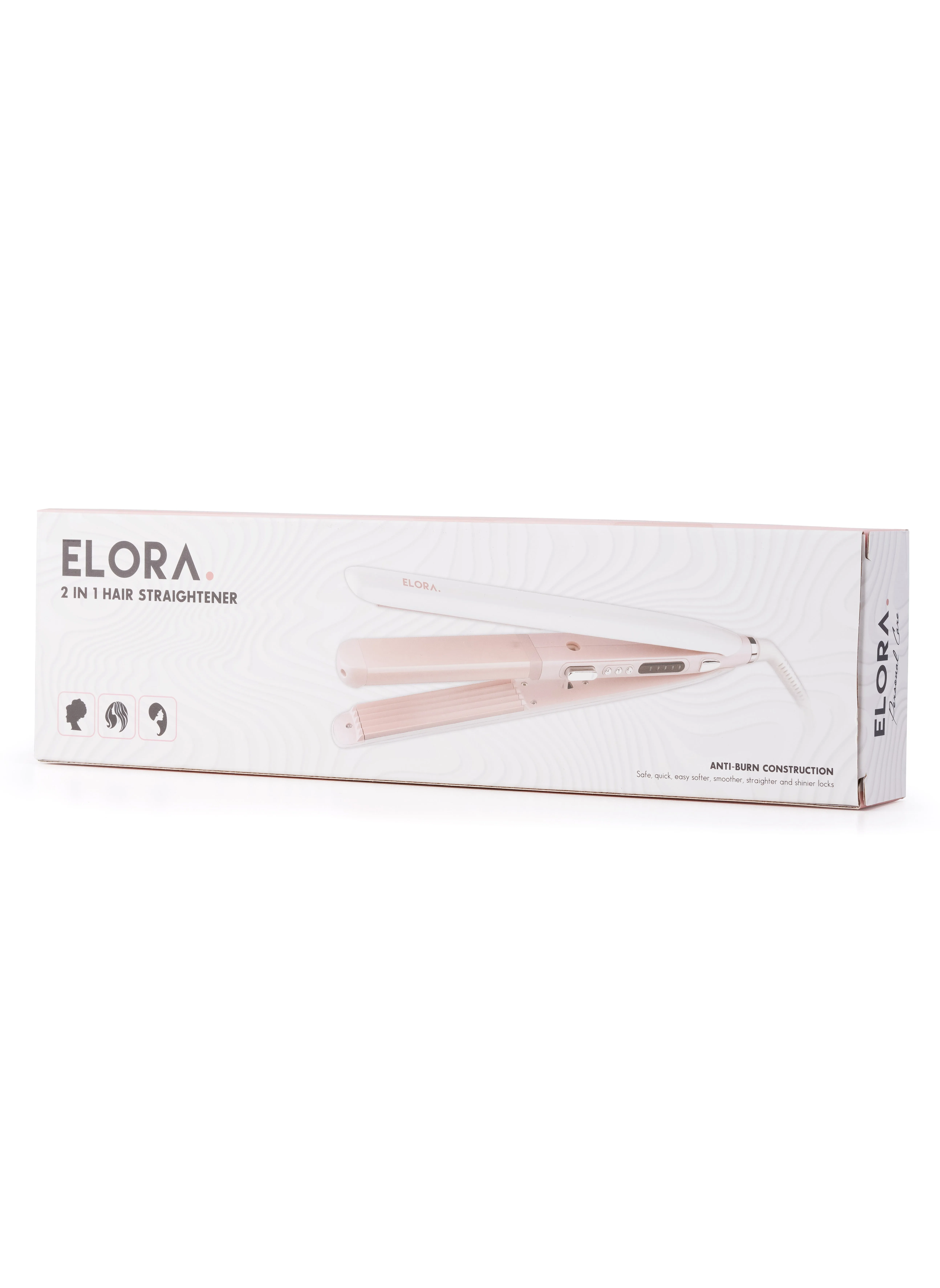 ELORA 2IN1 مملس الشعر EL-PC-1908: تسخين سريع، درجة حرارة ثابتة، إيقاف تلقائي، قبضة مريحة-2