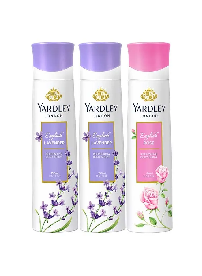 مجموعة هدايا تتضمن عبوة إنجلش لافندر (2 x English Lavender 150ml, English Rose 150ml)-1