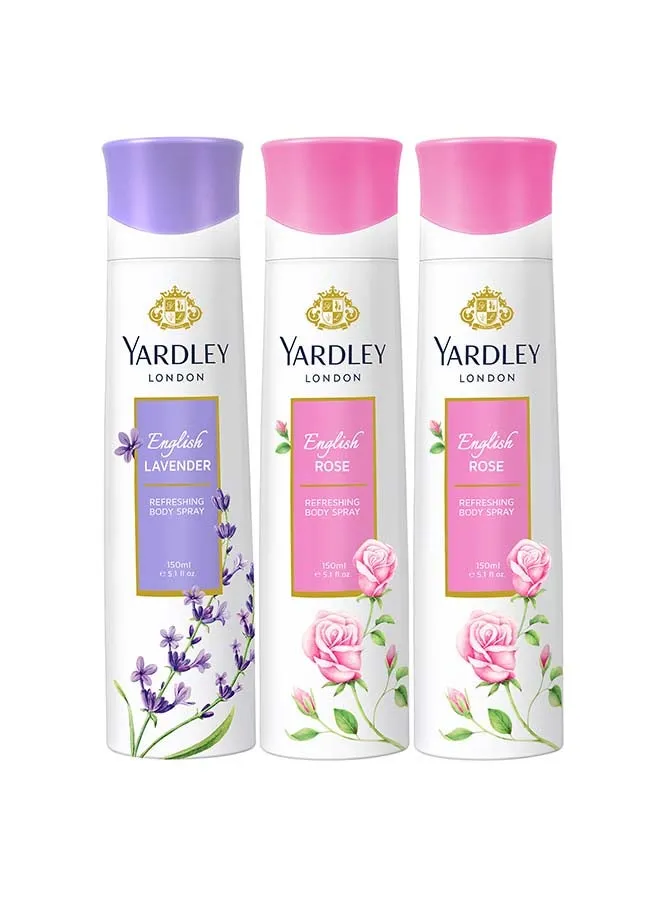 مجموعة هدايا تتضمن مستحضر إنجلش روز (2 x English Rose 150ml, English  Lavender 150ml)-1