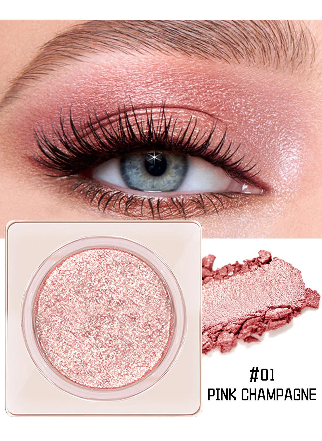 Eyeshadow Glitter Shiny Long Lasting Waterproof Pigmented Easy to Use Soft Mashed Potatoes Texture Eye Makeup for Highlighting Your Eyes and Creating 3D Eye Makeup-1