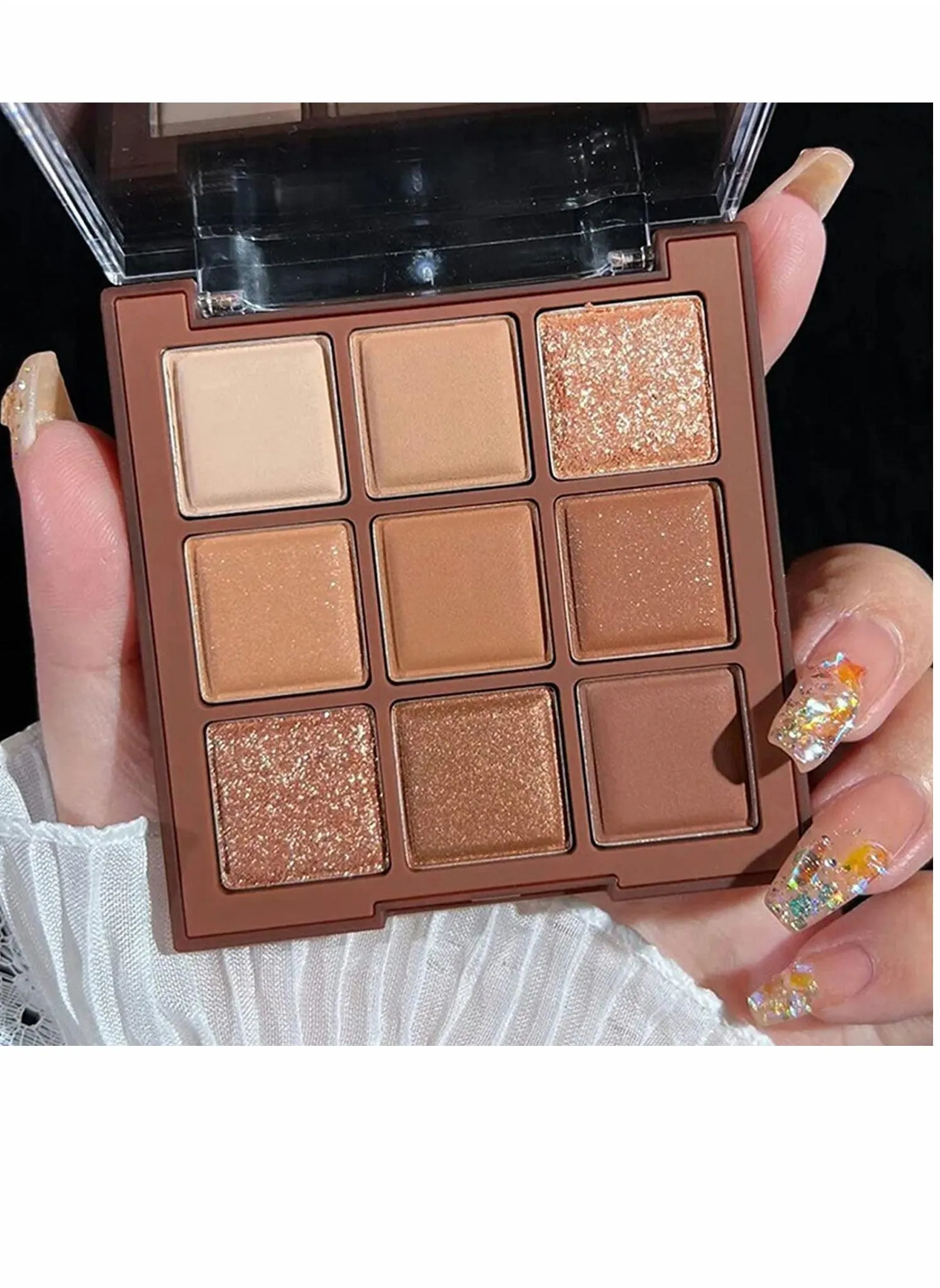 Eyeshadow Palette Chocolates 9 Colours Contour Palette Brown Eyeshadow Make Up Palettes Long Lasting Shimmer Matte Highly Pigmented Natural Look Travel Size Eye Shadows Palette For Women Girls-1