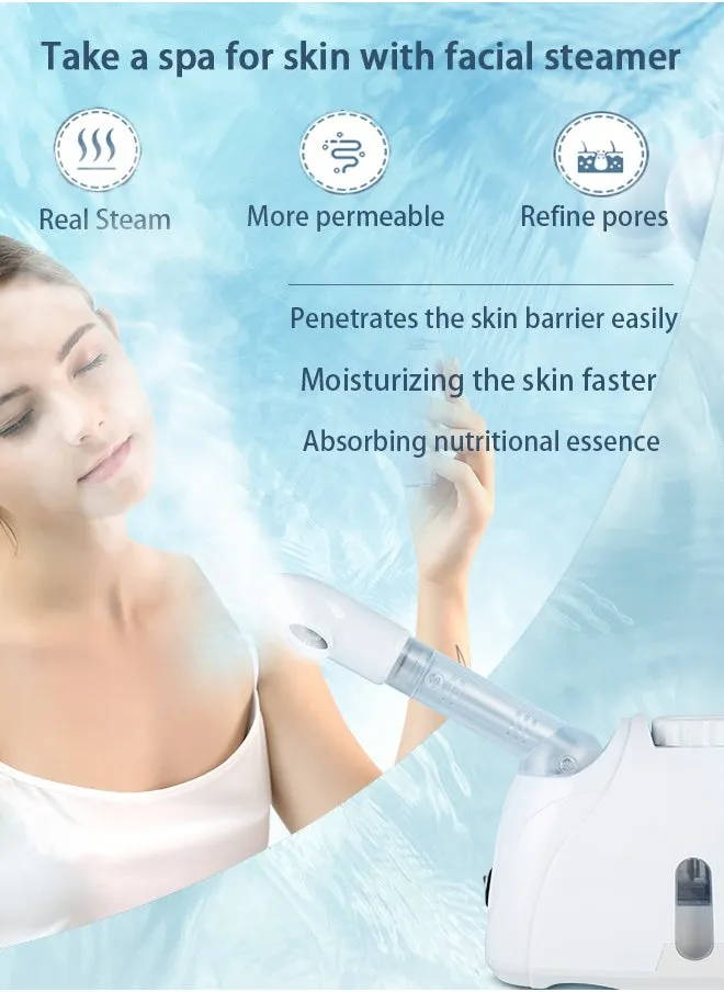 مكواة الوجه البخارية K.SKIN باخرة الوجه مع بخاخ قابل للدوران 360 درجة مكواة بخار الوجه للتنظيف العميق للوجه مرطب بالضباب الساخن بالبخار سبا الوجه المرطب بالرذاذ الساخن باخرة الوجه الأيونية ترطيب عميق بخاخ منزلي-2