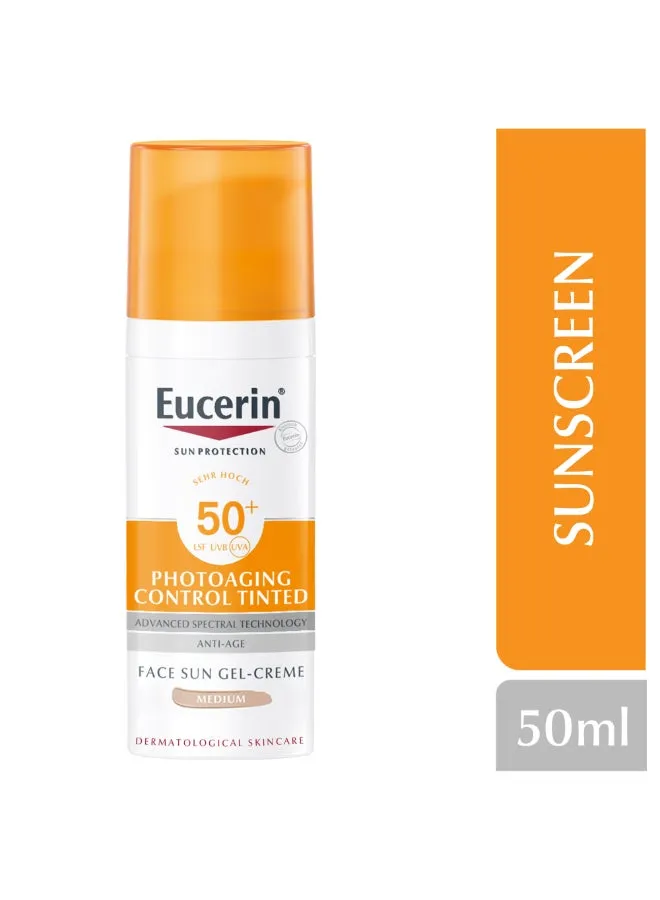 كريم جل ملون للتحكم في الشيخوخة، متوسط ​​عامل حماية من الشمس SPF50+ برتقالي، 50 مل برتقالي 50ملليلتر-1