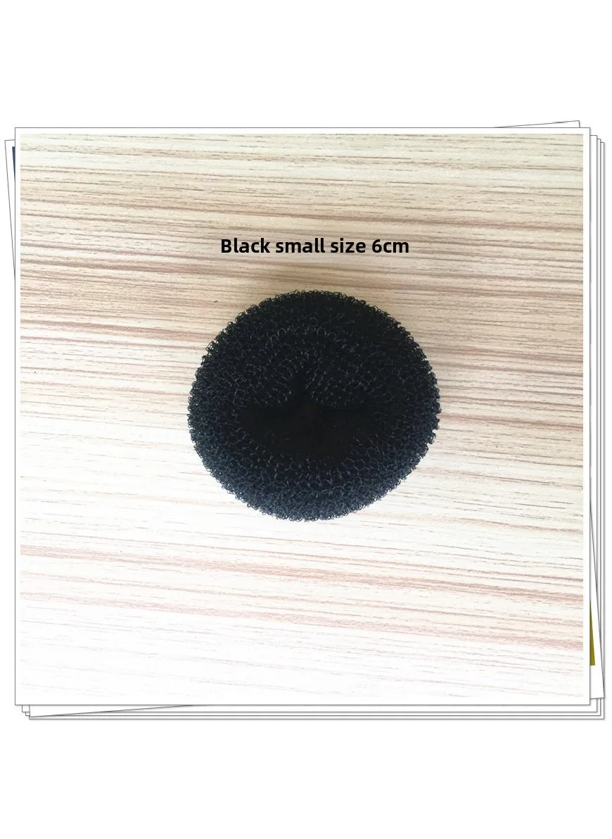 Factory hot sale Japanese and Korean hair curler donut ball head hair accessories suit hair tie tools wholesale Black small size 6cm-1