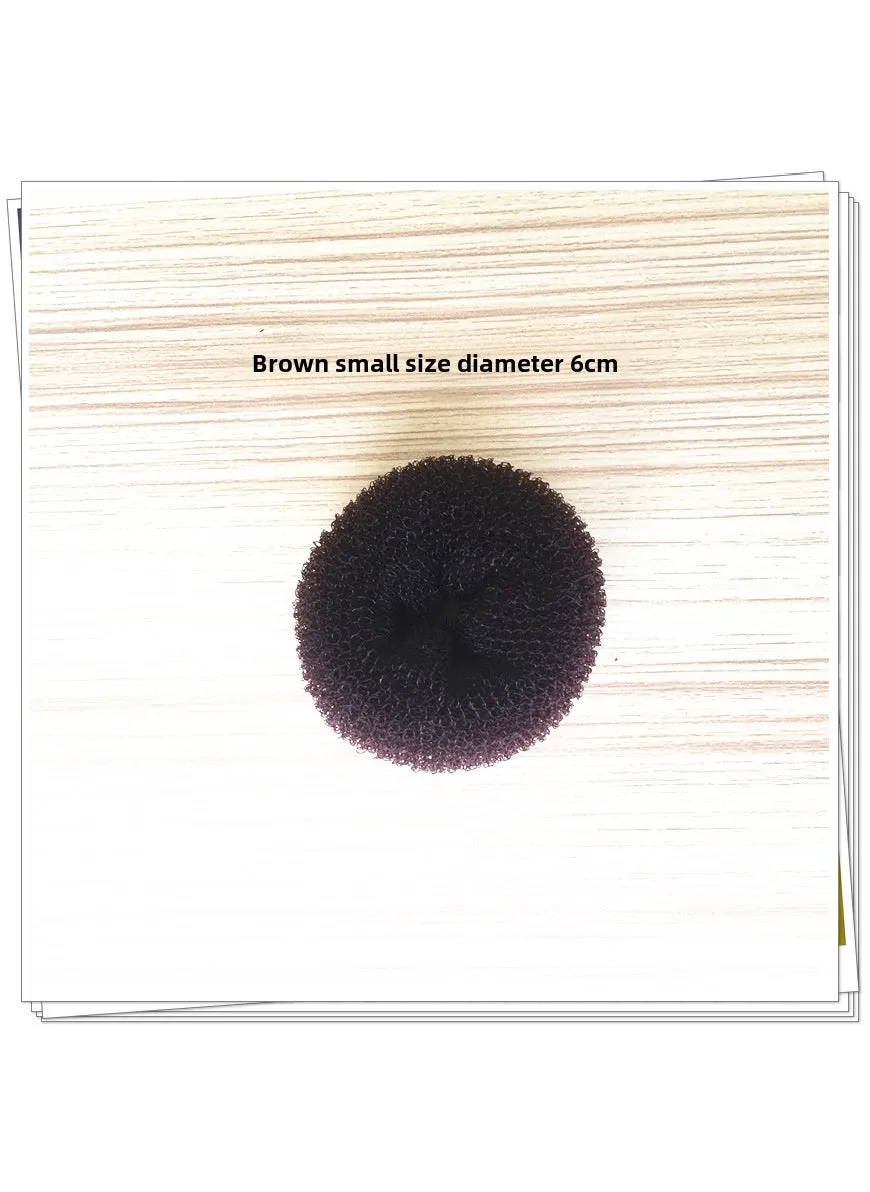 Factory hot sale Japanese and Korean hair curler donut ball head hair accessories suit hair tie tools wholesale Brown 6cm-1