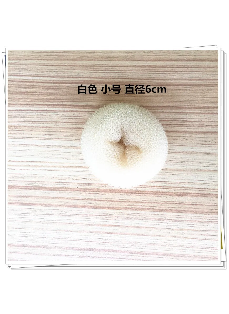 Factory hot sale Japanese and Korean hair curler donut ball head hair accessories suit hair tie tools wholesale White small size 6cm-1