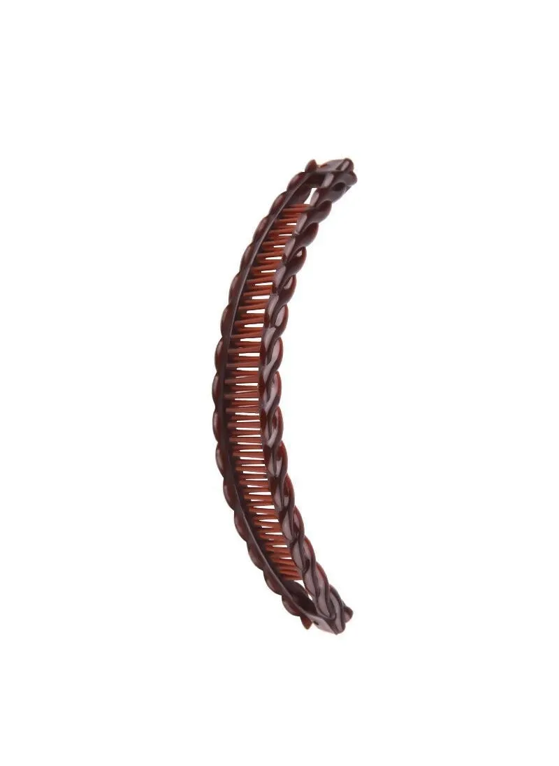 Factory wholesale comb twist wave pair comb hair comb hair curler ball hair accessories Brown-1