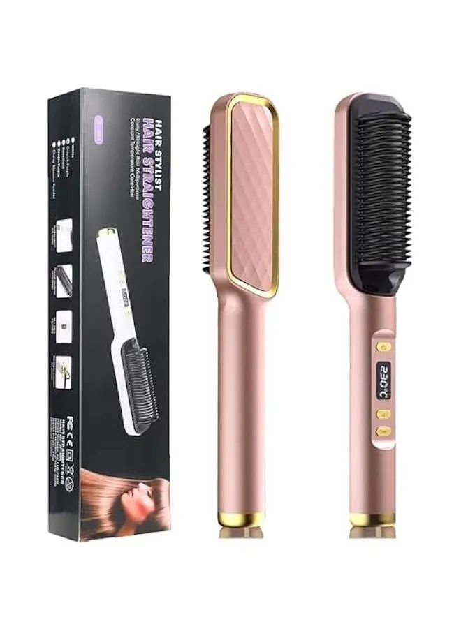 Fast Heated Hair Straightening Brush with 30 Speeds - Negative Ion Styling Comb for Home and Salon - Electric Hot Comb with 5 Temperature Settings - Suitable for Fast Hair Styling-1