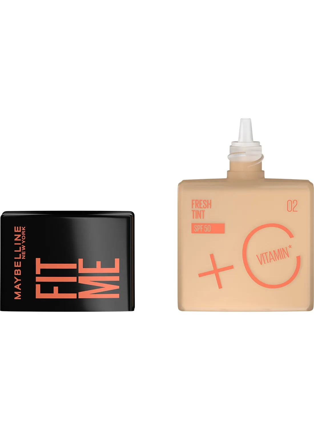 مايبيلين نيويورك، Fit Me Fresh Tint SPF 50 مع فيتامين C لتفتيح البشرة، 02-2