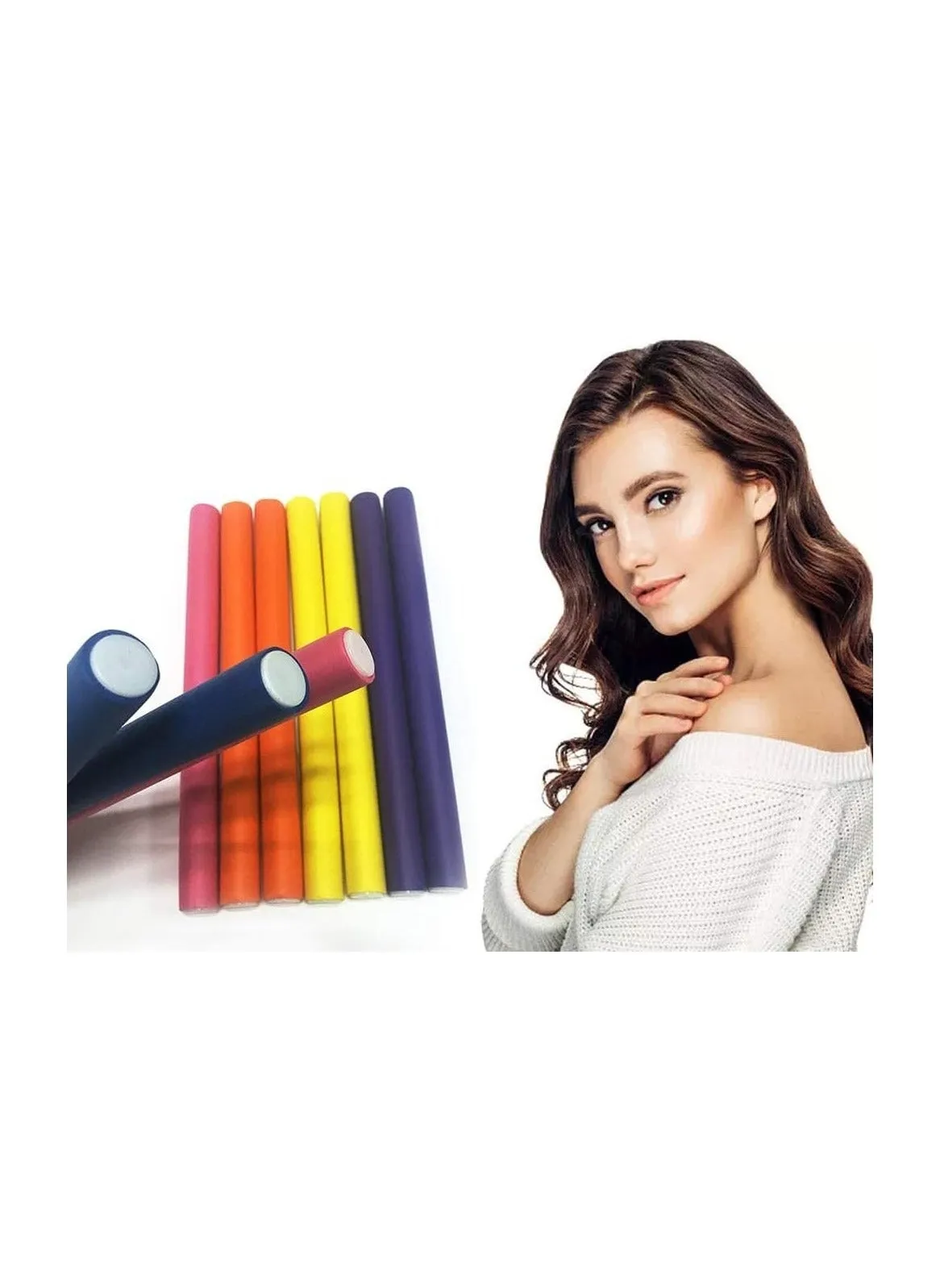 Foam Curler Roller, No Heat Hair Rollers Flexible Curlers Rods, Waves Styling Tool for Hairdresser, Curling Sticks Salon or DIY, Hairdressing Rollers, 10 Pcs-1