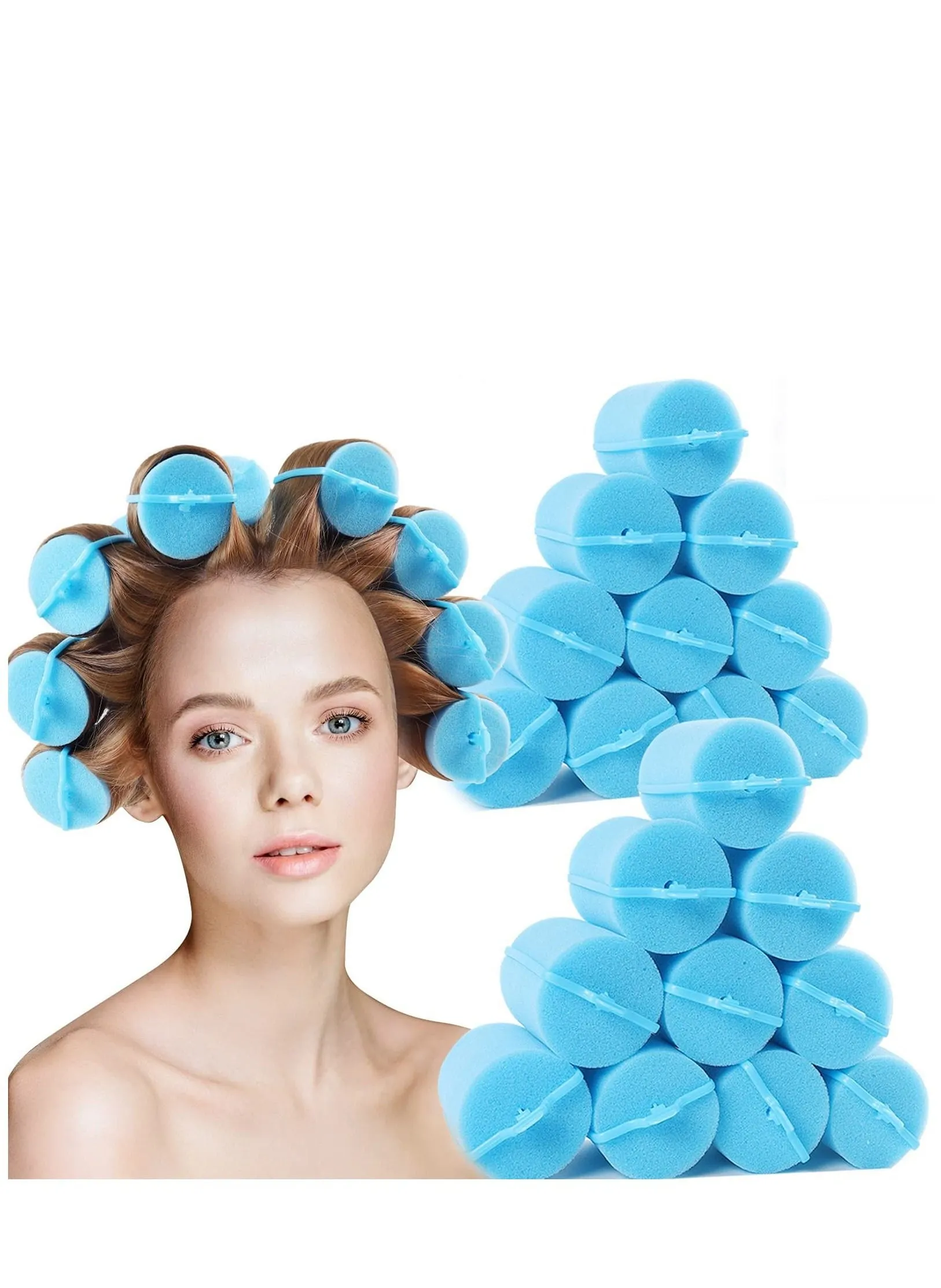 Foam Sponge Hair Rollers 48 Pieces, Soft Sleeping Curler Flexible Styling Curlers Hairdressing for Women Creating Curls 0.79