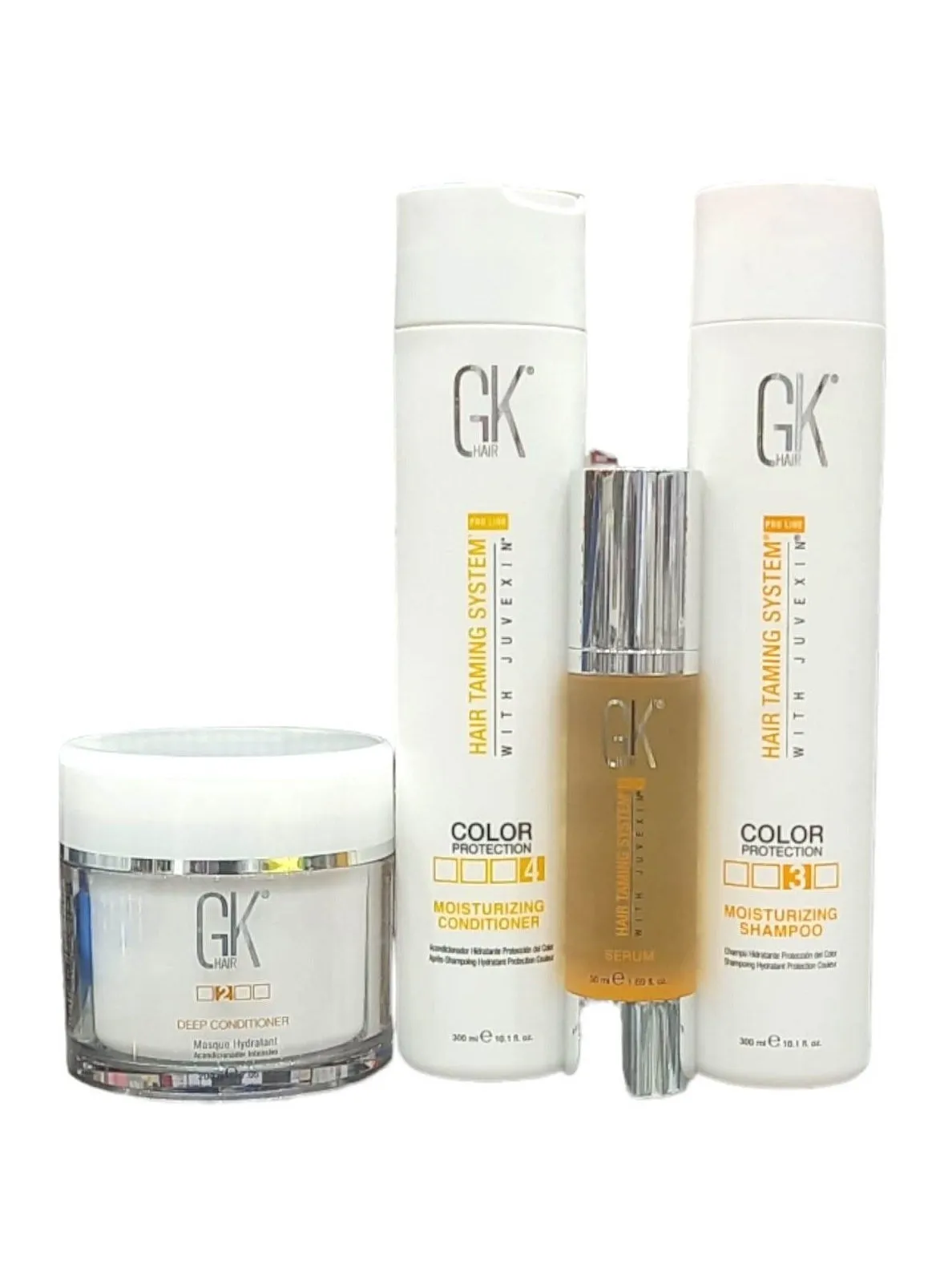 GK Hair Moisturizing and Conditioner Set 300 ml with Mask 200 grams and Serum Smoothes Frizzy Hair 50 ml for dry, stubborn and coarse frizzy colored hair-1