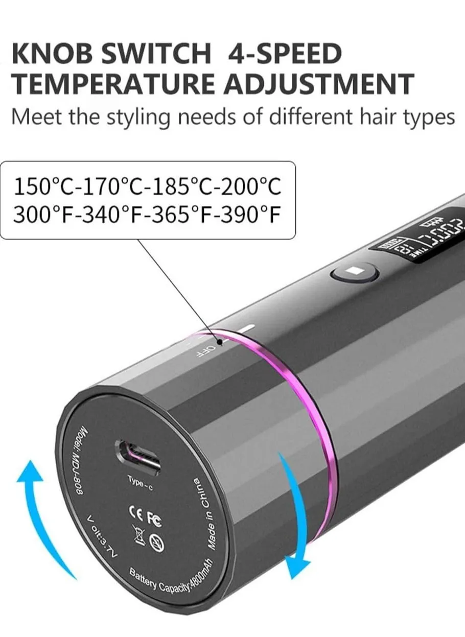 مجعد الشعر، مجعد آلي سريع تسخين 4 درجات حرارة مستويات محمولة للسفر-2