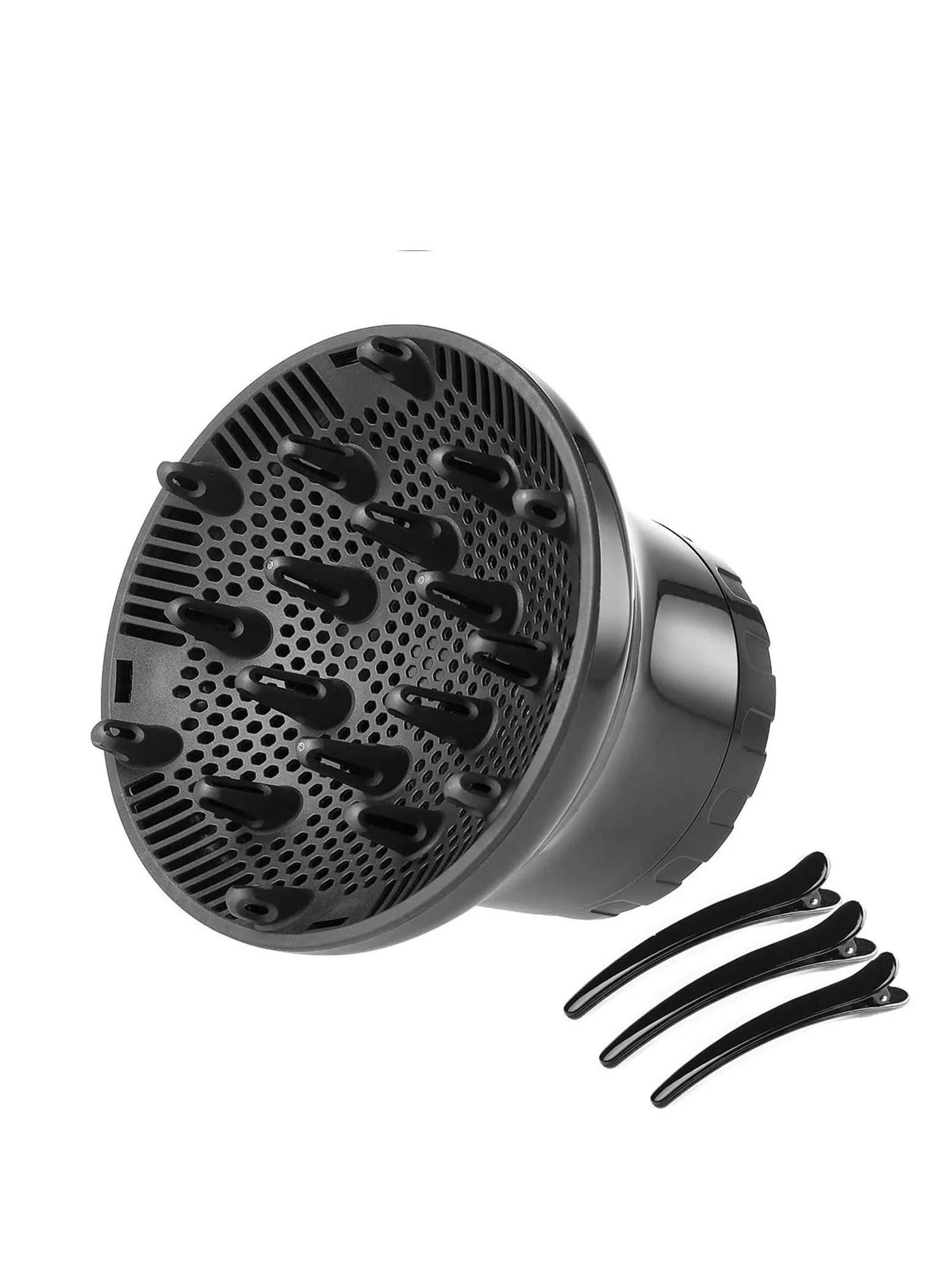 Hair Diffuser Universal Dryers Attachment for 1.4 inch to 2.6 Hairdryer Blower with 3 Black Clips-1