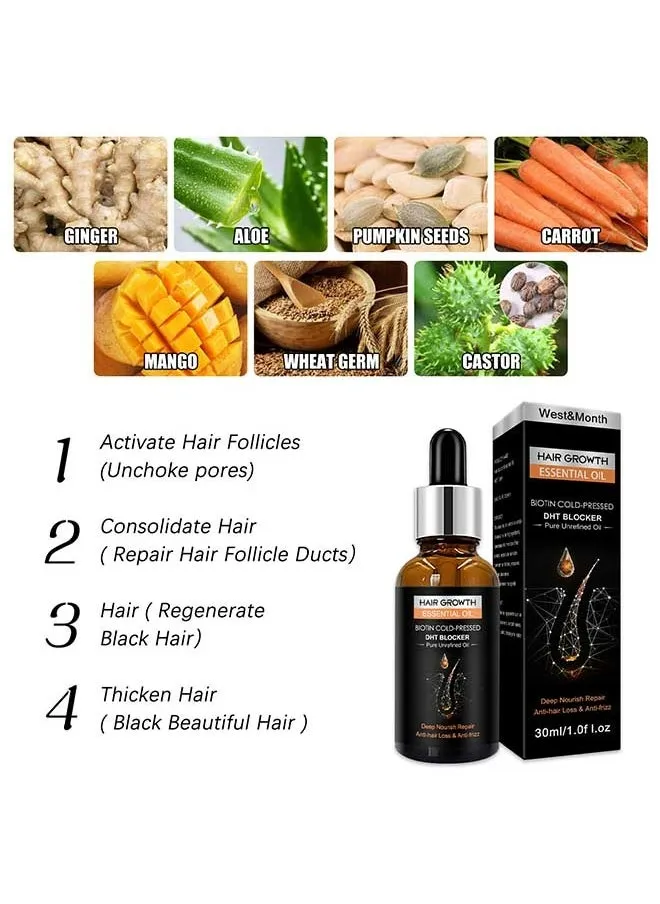 Hair Growth Essential Oil 30ml,Has The Effect Of Activating And Unblocking Pores, Repairing Hair Follicle Tubes, And Stimulating The Growth Of Dark Hair, Suitable For All Hair Types-2