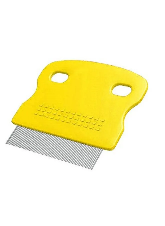 Hair Plastic And Metal Comb For Lice Louse And Nit Comb For Head Lice Treatment Removes Nits (Yellow)-1