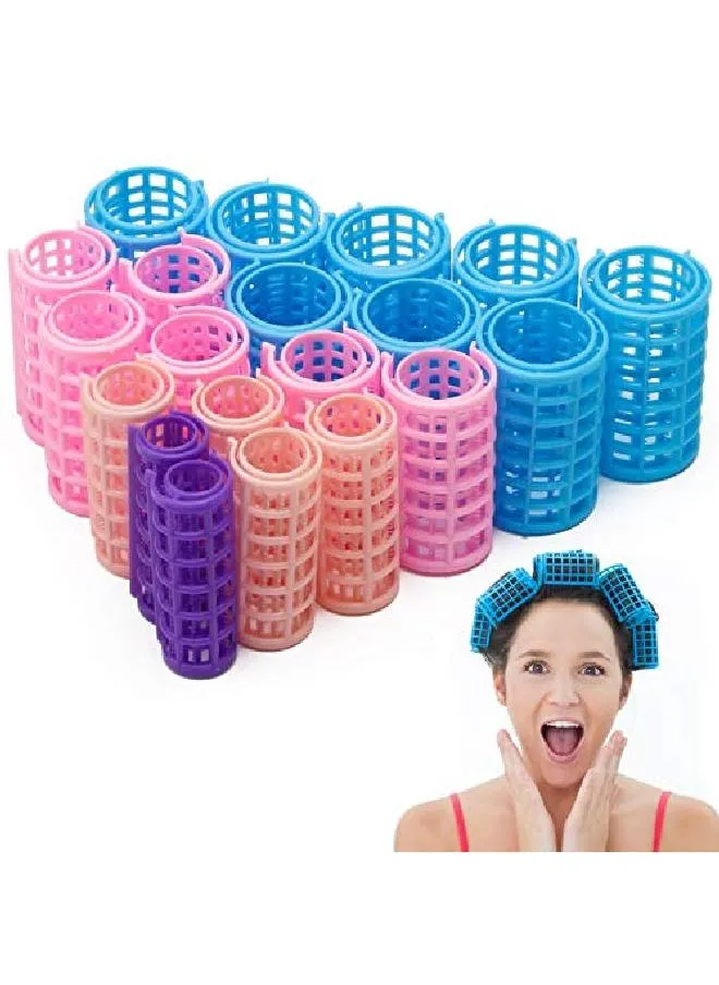 Hair Roller 20 Pack Self Grip Roller 4 Kinds Hairdressing Curlers For Diy Or Hair Salon (Barrel Type) (Barrel Type)-1