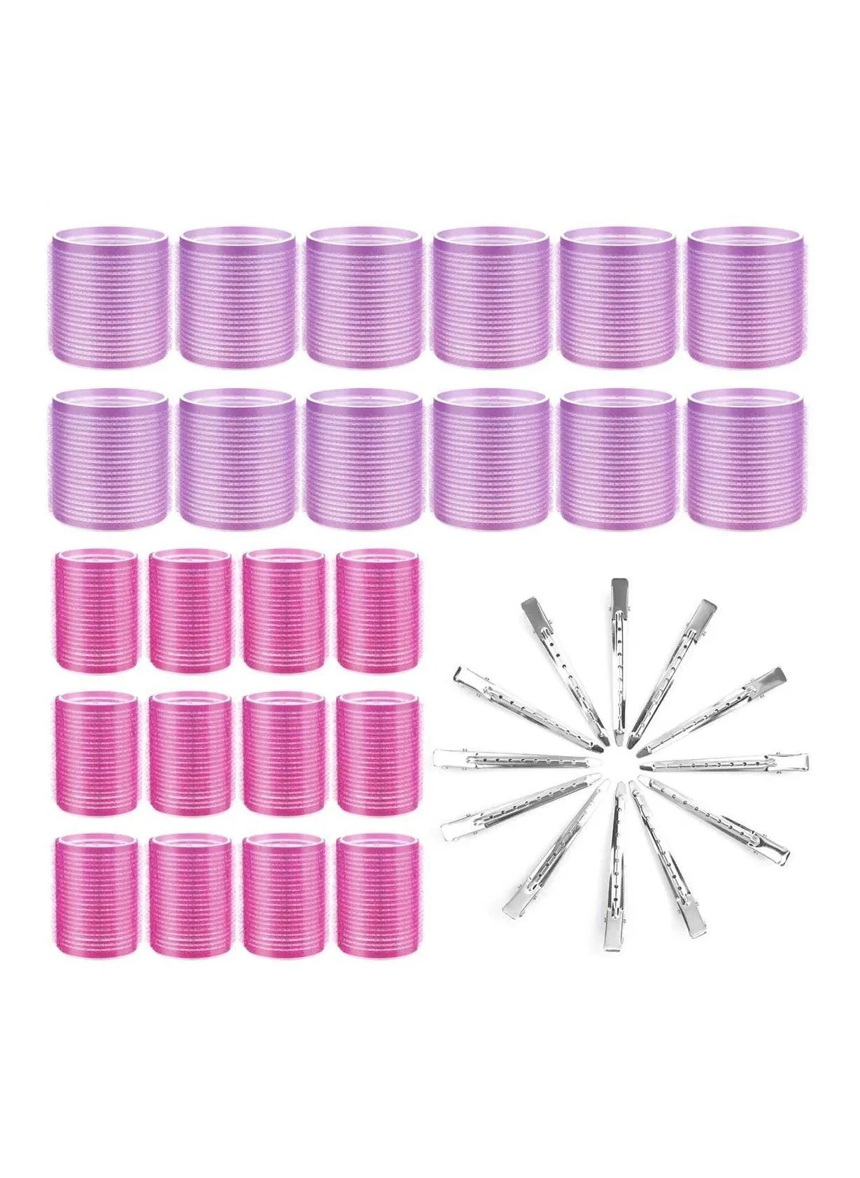 Hair Rollers, SYOSI 36Pcs Roller Sets with Stainless Steel Duckbill Clip, 2 Size Self Grip Curlers-1