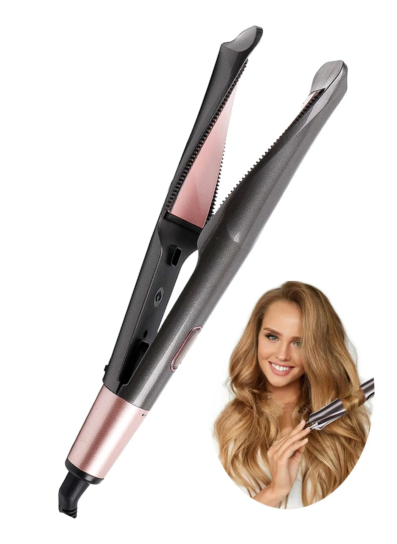 Hair Straightener and Curler 2 in 1 - Twist Straightening Curling Iron Combo - Flat Iron Curling Iron in One for Curl Wave Straighten Hair-1