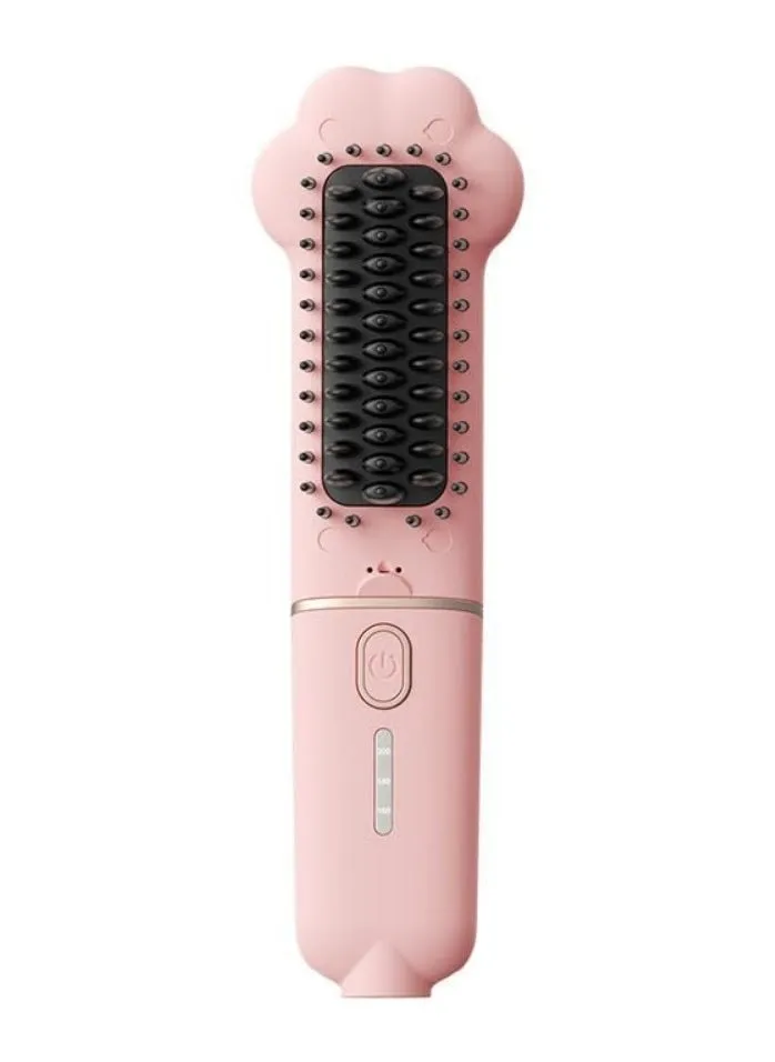 Hair Straightener Brush, Beard Straightener Comb, Anti Scald Ceramic Hair Straightening Iron and Curler, Fast Heating-1