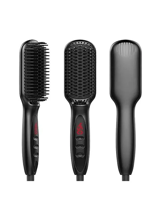 Hair Straightener Brush, Ionic Hair Straightening Brush with Fast MCH Ceramic Heating, Anti-Scald, Auto Temperature Lock and Auto-Off Function, Portable Straightening Comb for Home-1