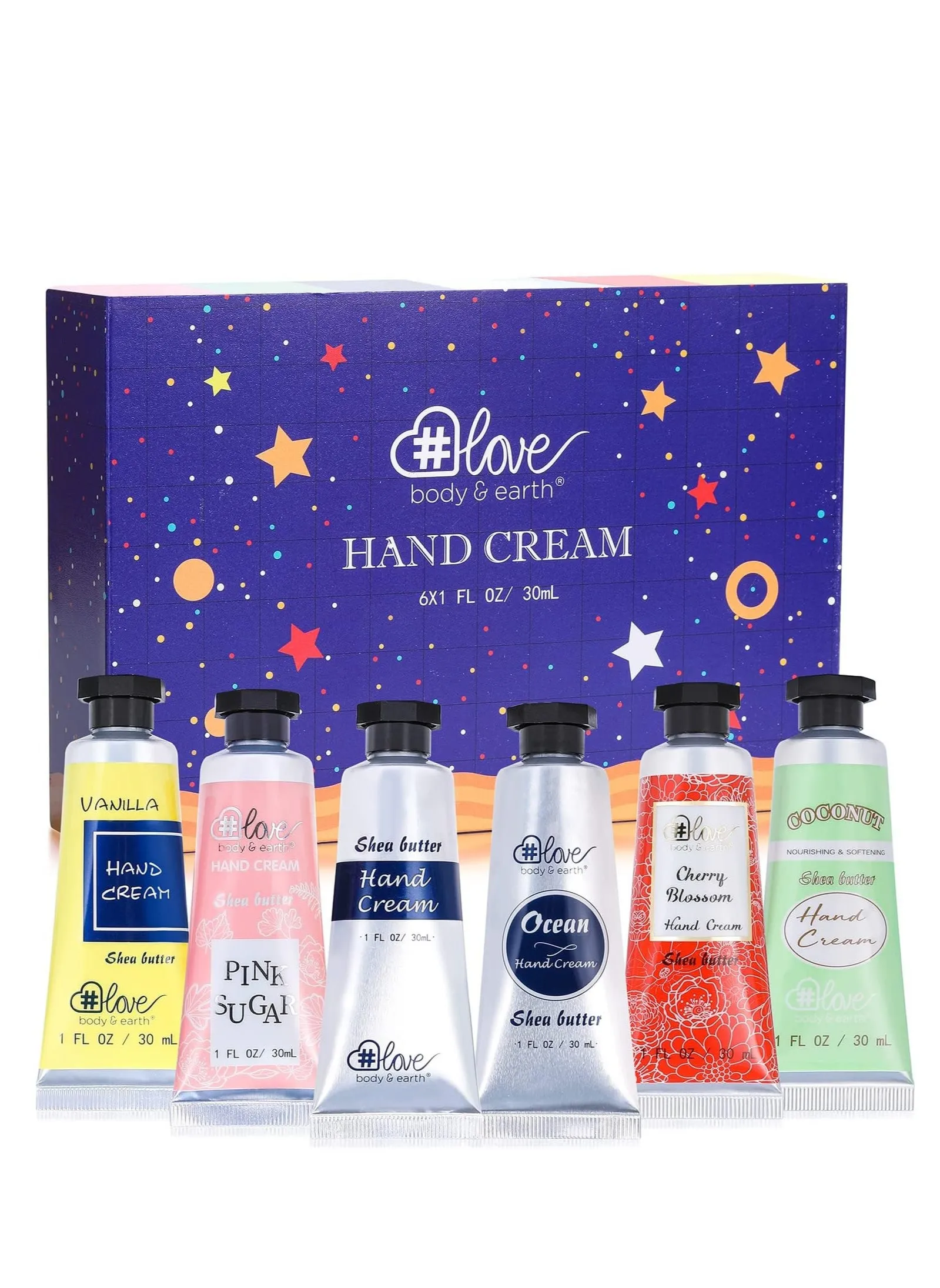 Hand Cream Gift Set, 6 Pack Moisturizing Lotions with Natural Glycerin & Vitamin E for Men and Women, Perfect for Birthdays-1