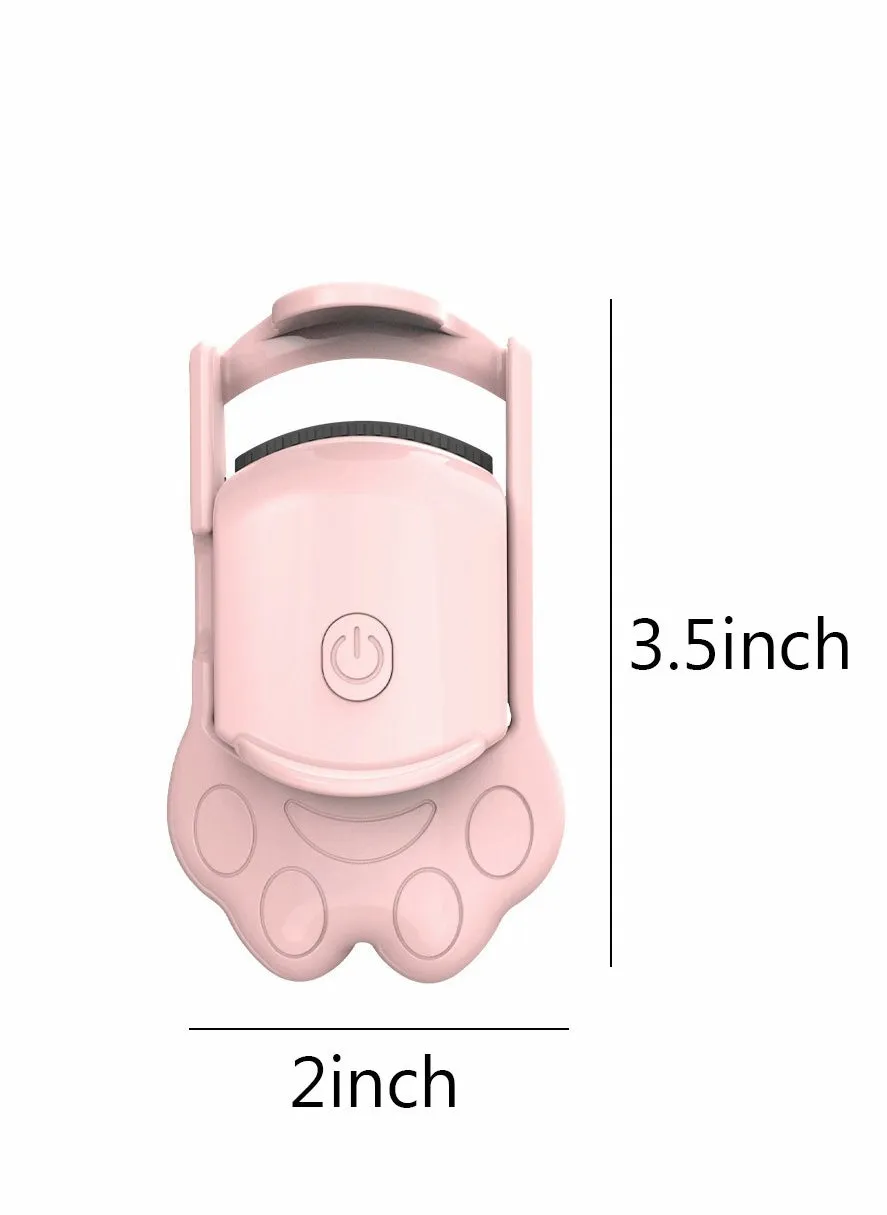 Heated Eyelash Curlers Cat Claw shaped Used for Eyelash Shaping and Curling USB Charging Convenient to Carry Pink Cute for Girls-2