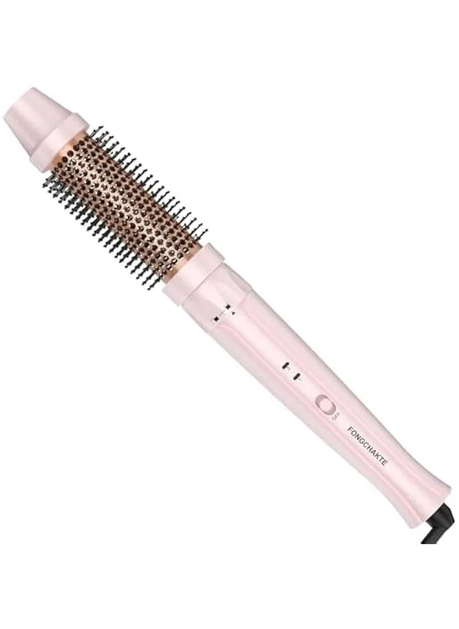 Heated Round Brush Curling Iron, 1.5 Inch Thermal Brush with Anti-Scald Bristles, Instant Heat Up Dual Voltage for Travel and Professional Use-1