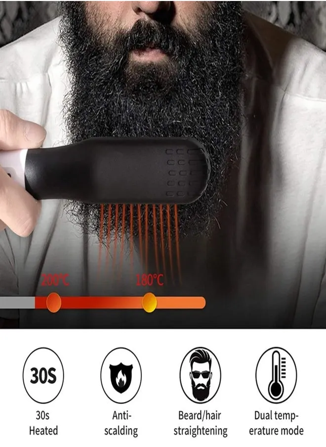 Hot Comb Straightener Electric Negative Ion Heating Comb For Men Beard Hair Straightening Brush Wet Dry Use Quick Hair Styler-2