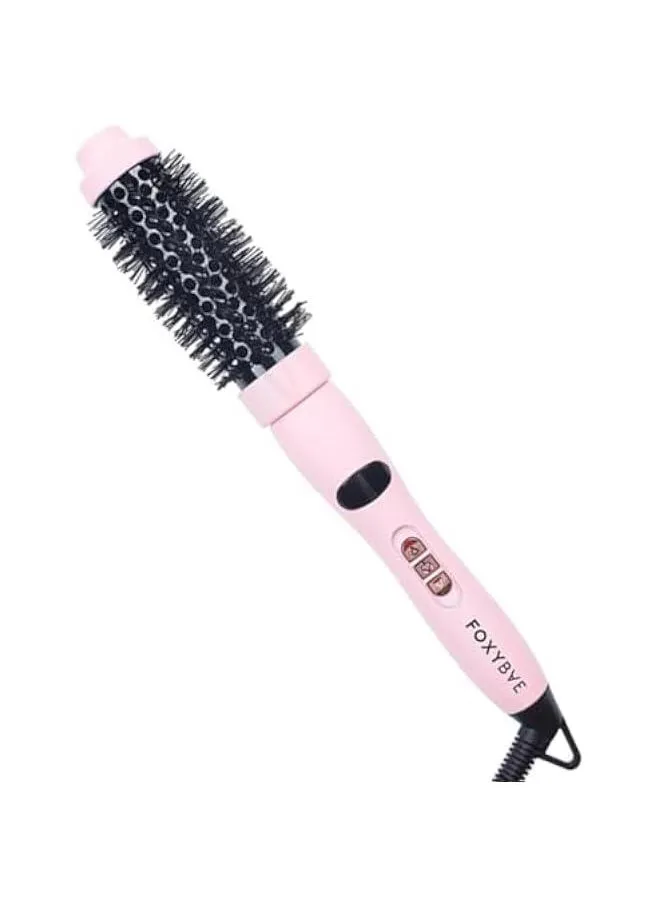 Hottie Hot Tourmaline Ceramic Hair Brush - 1.25 inch Barrel for Loose, Voluminous Curls and Straightening - Multi-Styler Thermal Brush - Frizz Control and Added Volume - Blush Color-1