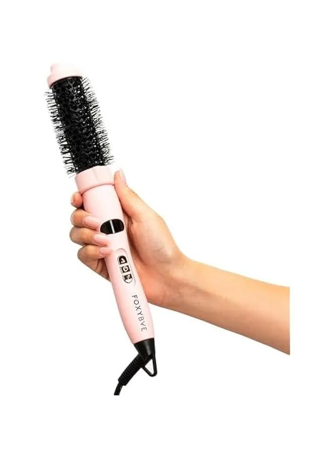 Hottie Hot Tourmaline Ceramic Hair Brush - 1.25 inch Barrel for Loose, Voluminous Curls and Straightening - Multi-Styler Thermal Brush - Frizz Control and Added Volume - Blush Color-2