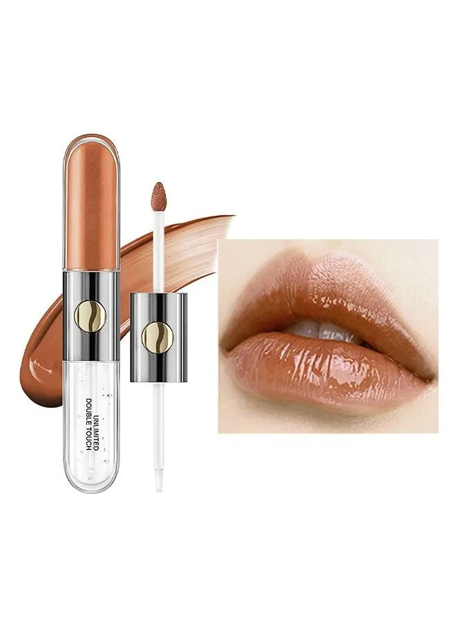 HUDA STORY Matte Liquid Lipstick with Clear Lip Gloss Mirror, Dual Ended Lip Color Long Lasting Non Sticky Lip Stain High-Pigment Light Nude Lip Stick Double Effect 24 Hour Superstay Lip Makeup-1