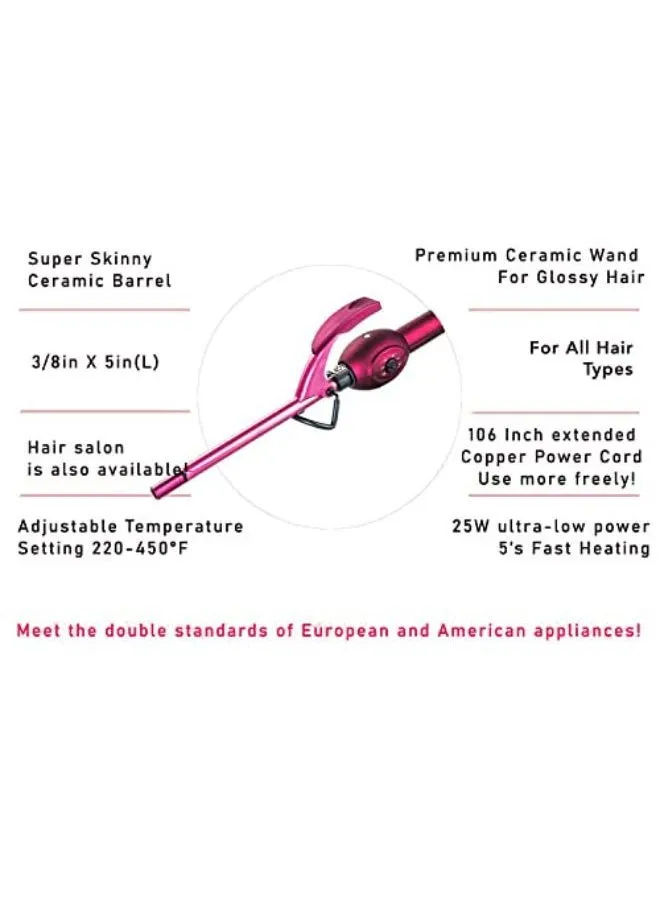 In Curling Wand Hair Curler, Mbhair 3/8 Small Barrel Skinny Hair Curling Iron Wand Professional Super Tourmaline Ceramic Barrel Small Tongs For Short And Long Hair-2