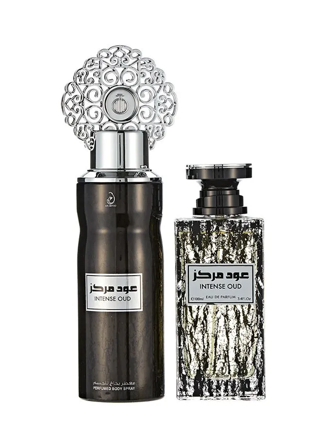 مجموعة هدايا عود مركز (1 x EDP 100ml, 1 x Perfumed Body Spray 200ml)-1