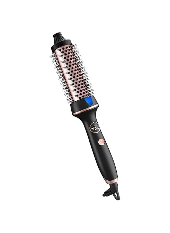 Ionic Heated Thermal Round Brush 1.25 Inch for Styling Short to Mid-Length Hair, 12 Heat Settings Ceramic Round Brush Dual Voltage, Hot Brush Pro Dual Heater-1