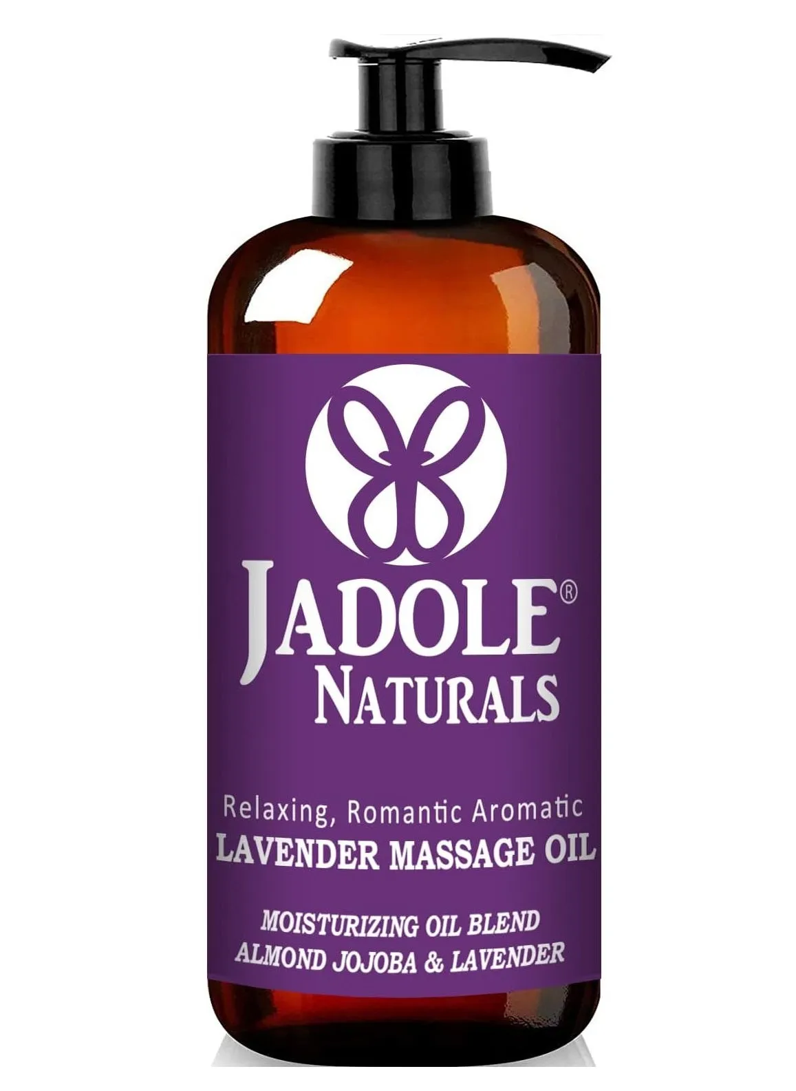 Jadole Naturals, Lavender Aromatherapy Sensual Massage Oil for Couples, Enhanced with High Absorption of Sweet Almond Oil, Jojoba Oil, and Vitamin E, 8oz/240ml-1