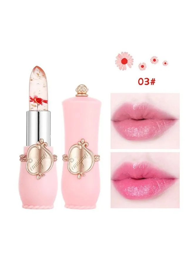 Jelly Clear Crystal Flower Magic Lipstick，Long Lasting Nutritious Lip Balm Lips Moisturizer Temperature Color Change Lipgloss 03-1