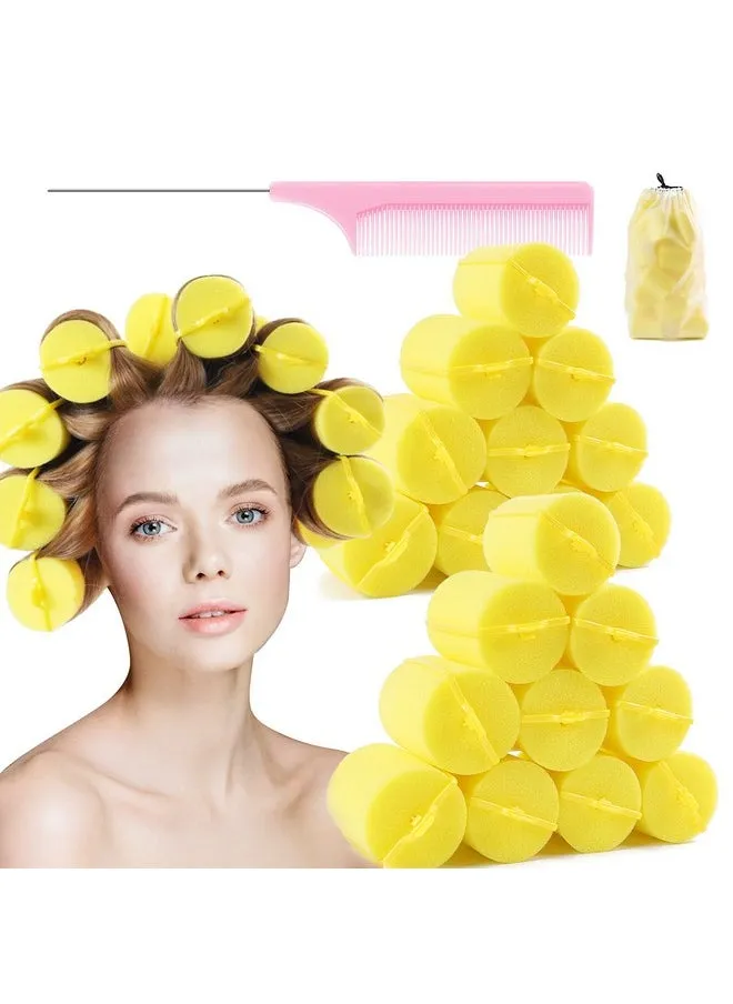 Jumbo Foam Sponge Hair Roller Soft Sleeping Rollers Curvy Wavy Hairstyle Curling Hair Styling Tools 24 Pieces Use For Long Hair Short Hair Ladies And Children 2