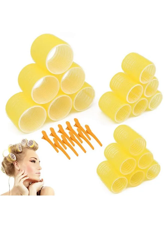 Jumbo Size Hair Roller Sets Self Grip Salon Dressing Curlers 3 Inch 18 Packs (6Xjumbo+6Xlarge+6Xmeduiem)-1