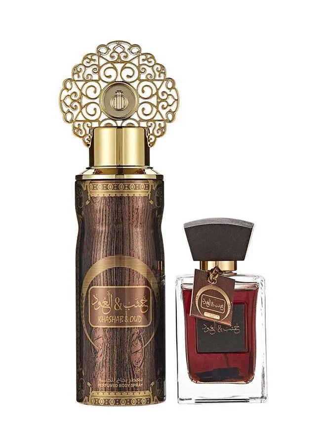 عطر الخشاب والعود الأسود 100 مل مع مجموعة ديو 200 مل-1