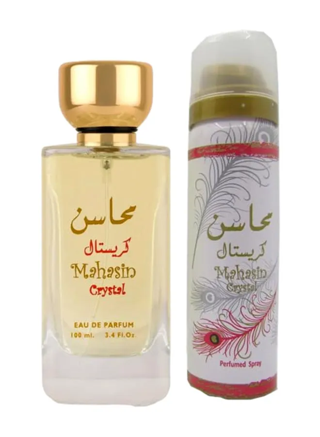 عطر محاسن كريستال EDP مع مزيل عرق مجاني داخل العبوة 100ملليلتر-1